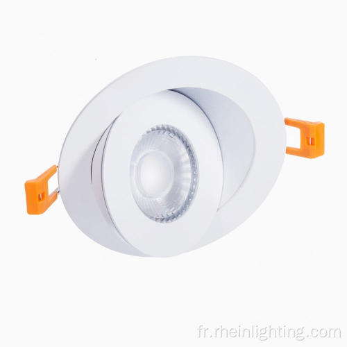 Downlight à cardan encastré à LED rotatif à 360 degrés 3CCT